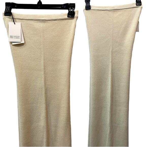 NEW Brunette The Label Cream KNIT Ribbed Pants | XS/S - Picture 6 of 13